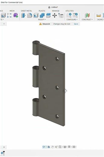 Mechanical Door Hinge 3D Model Design in Fusion 360 | Fusion 360 Mechanical Project