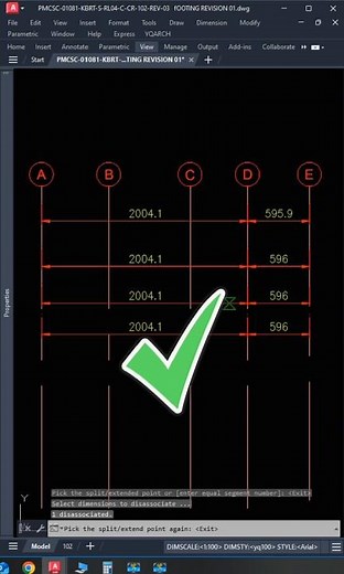 How to Split, Extend, and Trim Dimensions in AutoCAD – Tip! #autocad #shorts #architecture