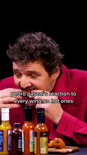 3.4M views · 57K reactions | bringing it back to pedro pascal's reaction to every wing on hot ones  happy birthday @pascalispunk  | First We Feast | Facebook