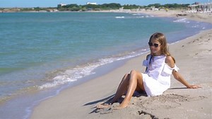 Adorable Little Girl On Beach Having Stock Footage Video (100% Royalty-free) 1061457649 | Shutterstock