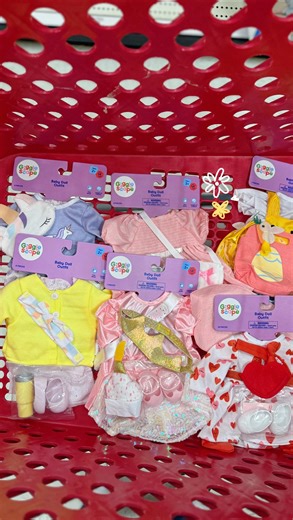 Liz Rosas on Instagram: "🥰 Oh my goodness! Checkout the newest baby doll outfits from GiggleScape at Target! If your kiddo loves dressing up their doll like mine, then make sure to look for these next time you are at Target. It fits dolls up to 14”, each set is reg $8 and it includes multiple pieces. I love the outfit with the mini tumbler, a perfect color for Spring 🌼 ⭐️ These are not online yet 🥲 I will update you here and in my stories whenever it is. #NewTargetFinds #Babydolloutfits #targ