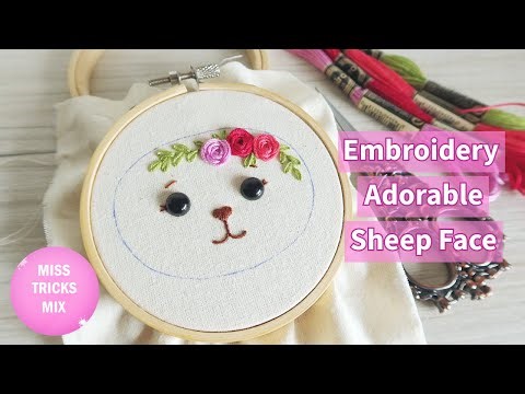 DIY: Adorable Embroidery Sheep Face | Embroidery Crafts | Sewing Crafts | Hand sewing Crafts