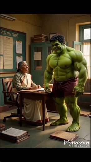 Hulk giving exam in INDIAN SCHOOL 😂😂 #ai #hulk #marvel #school #india #exam #funny