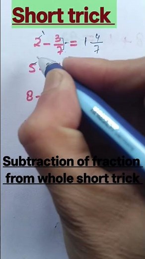 subtraction of fraction from whole numbers short trick by G N maths #share #maths #education