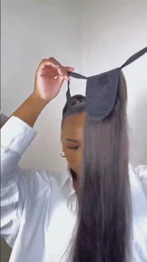 Before and after a Frontrow clip-in ponytail - a DIY, reusable pondo 😍