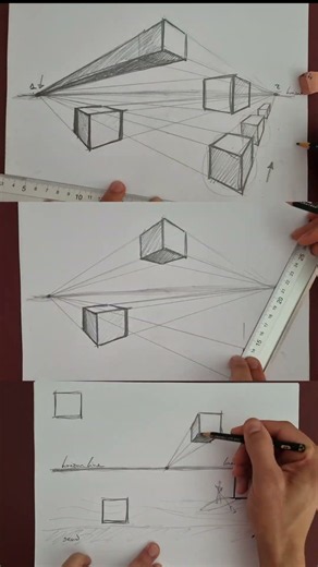 How to Draw in Perspective | Easy Perspective Drawing #Shorts