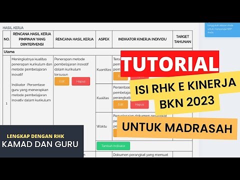 TUTORIAL PALING MUDAH MENGISI RHK SKP GURU MADRASAH DI APLIKASI E-KINERJA BKN 2023. RHK LENGKAP!