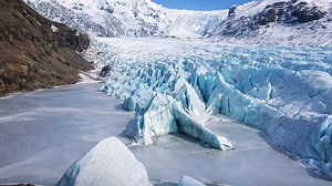 A landscape shaped by moving ice