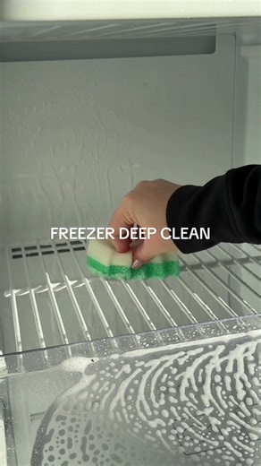 I hope you appreciate this freezer scrub, it was 0 degrees out 😅🥶 #asmr #sudsycleaning #deepclean #satisfyingcleaning #cleaningtiktok