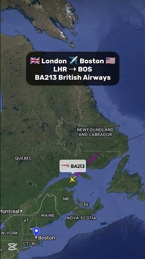 🇬🇧 LONDON TO BOSTON 🇺🇸 LIVE FLIGHT PATH | British Airways Flight BA213 #PlaneFinder | Wayvana