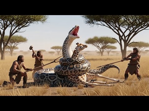 Life 3.2 Million Years Ago | How Hominids Saved a Young Giraffe from a Giant python