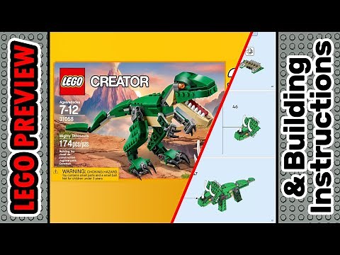 PREVIEW: 31058, LEGO CREATOR, Mighty Dinosaurs​ & Building Instructions! LEGO 2023