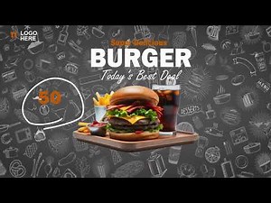 Burger product advertisement in ( After Effects ).
