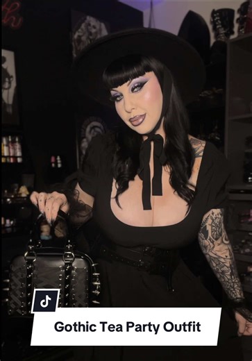Anyone want to join me for a tea party?🫖🖤 Using the @KILLSTAR Grim Gretchen Mini Dress as the perfect base and layering for the perfect look✨ Belt: @DISTURBIA Wraith Corset Waist Belt Hat/Bag: @Backstitch Bruja Leanna Bag and Front Tie Hat Scent: @Kayali Freedom Musk Matcha #altfashion #gothfashion #wearekillstar #killstar #gifted
