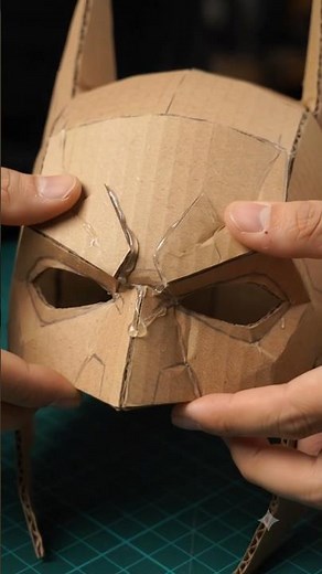 Batman Mask Made From Cardboard 🦇 | Step-by-Step DIY Build #batman#trending #viralshorts #subscribe