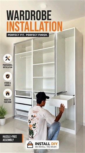 IKEA PAX Double Sliding Door Wardrobe Installation