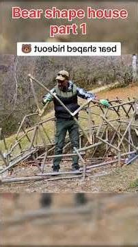 🐻 Building a Unique Bear-Shaped DIY Shelter | Creative Nature Project" part1