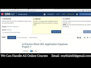 In Practice Word 365: Application Capstone Project 1 (chs. 1-4), 2 Simnet|Help In All Parts, Excel