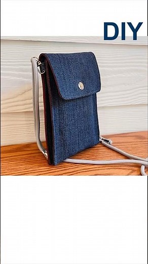 DIY a crossbody jeans phone bag/easy make #diy #easybag#crossbodybag #sewingtutorial