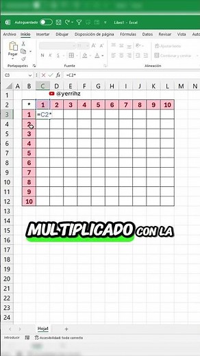 Cómo hacer una tabla de multiplicar en excel #excel #microsoft #office