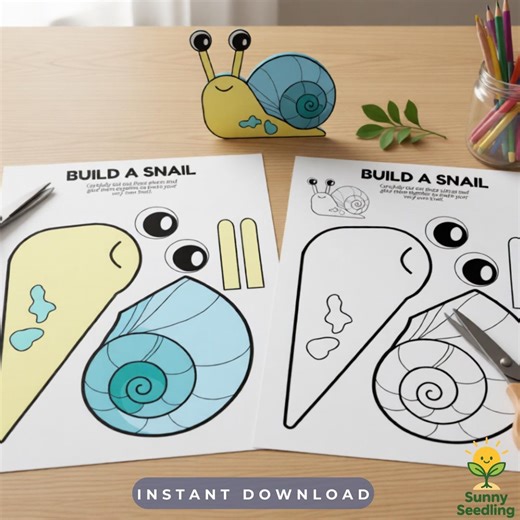 Build a Snail, DIY Templates for Kids, Fun Craft, Printable Activity, Creative Activities PDF - Etsy
