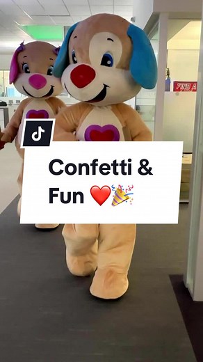 Puppy & Sis are always spreading happiness and joy around the office!💕 #FisherPrice #OfficeLife #ValentinesDay