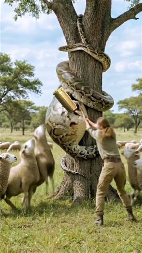 Python at the trunk of a tree #funny #comedy