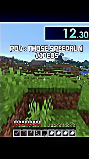 Speedrun videos be like : 😂 #minecraft