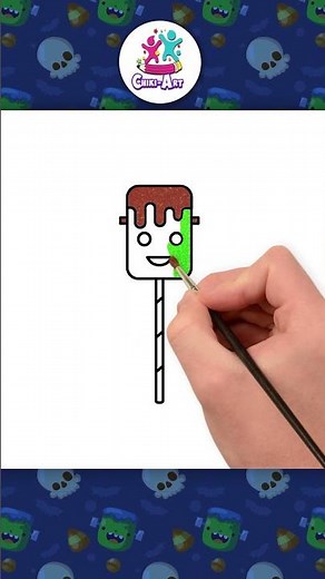 Draw a Scary Monster Candy Step-by-Step! 👾 #shorts #spooky #halloween #drawing