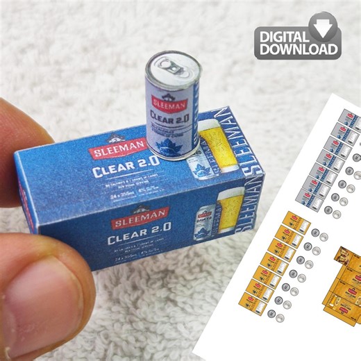 Miniature Beer Cans & Box Template | Digital Download Drink Box Set Template | Dollhouse Drinks - Etsy