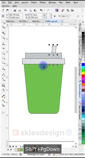 coffe cup flat design in CorelDRAW