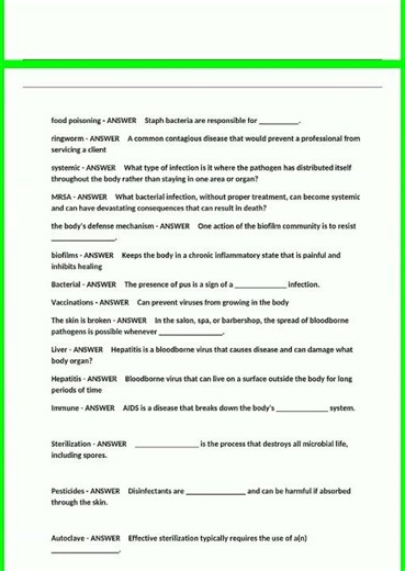 Milady Infection Control Exam 2023pdf video