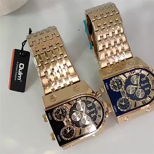 TikTokShopBlackFriday Men's Business Night Light Design Watch Multi Time Zone Buckle Gold Chronograph Ideal for Birthdays Gifts Parties Daily Use