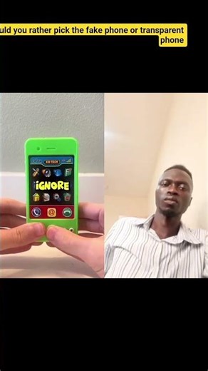 Would you rather pick the fake phone or transparent phone. #wouldyourather #hardestchoice