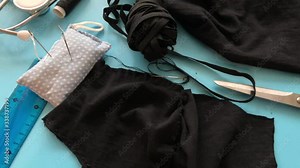 how to make a protective face mask at home from fabric, creating a markup pattern for sewing a mask, step-by-step instructions