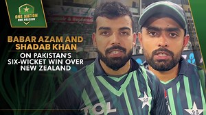 1.3M views · 206K reactions | Star performers ⭐⭐ ️ Chief architects of Pakistan's successful chase, Babar Azam and Shadab Khan reflect on their performance in the six-wicket win #NZvPAK | #NZTriSeries | Pakistan Cricket Team | Facebook