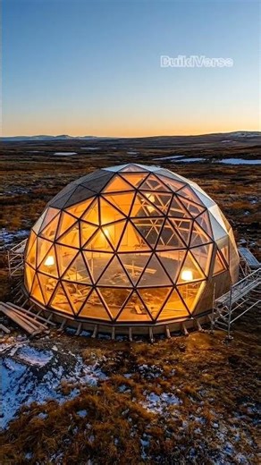Arctic Dome Cabin Build in Autumn | Insane Timelapse Construction in Frozen Wilderness”