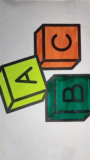 How to Draw ABC Blocks | Easy 3D Cube Drawing for Kids #numberblocks #macroblocks