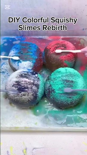 DIY Colorful Squishy Slimes Rebirth #diy #crafts #squishysounds #recycling #shorts