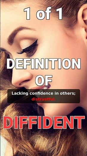 How to define "Diffident" after dark