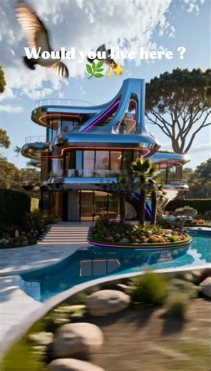 Beautiful Futuristic Dream Home 💙✨ #dreamhouse #futuristichome #beautifulhome