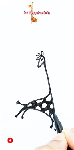 How to draw a giraffe easy | b6 Arts for kids #drawingforkids #drawing