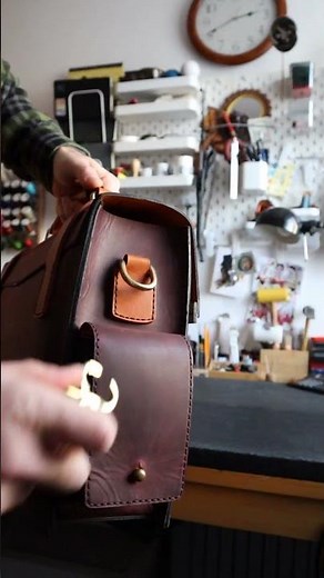 🔥🎨Custom 100% Handmade Messenger Briefcase Leather Bag🪡🔥 #handmadebag #leatherbag #bag