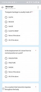 Triangular bandage is usually made of?   CLOTH   MUSLIN   GA... | Filo