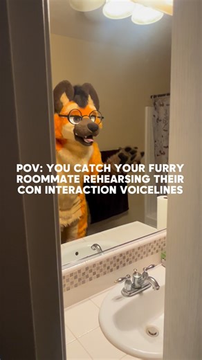 Bento The Maned Wolf ✝️ on Instagram: "POV: you catch your furry roommate rehearsing their interactions for an upcoming con 💀 #furry #furryfandom #furrymeme #meme #fursuit"