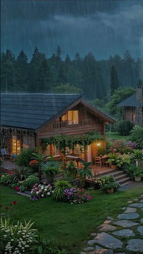 Thunderstorm Night in a Cozy Cabin – Deep Sleep Rain Sounds. #rain #rainoundforsleep #rainsounds