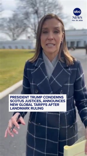 President Trump on Friday outlined a new plan to impose his global tariffs after the Supreme Court struck down most of the levies as illegal — a decision he lambasted as "deeply disappointing." ABC News' Mary Bruce reports. https://abcnews.visitlink.me/l46OTs | ABC News