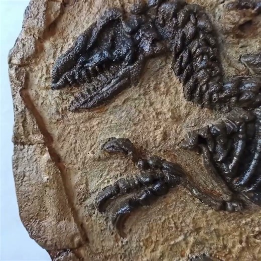 Velociraptor dinosaur fossil skeleton