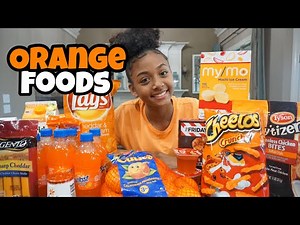 I Only Ate Orange Foods for 24 Hours Challenge | LexiVee03