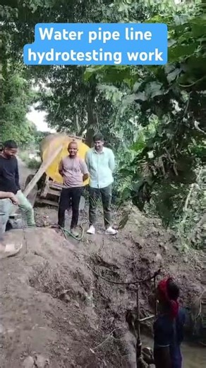 Hydrotest of water supply pipe line.